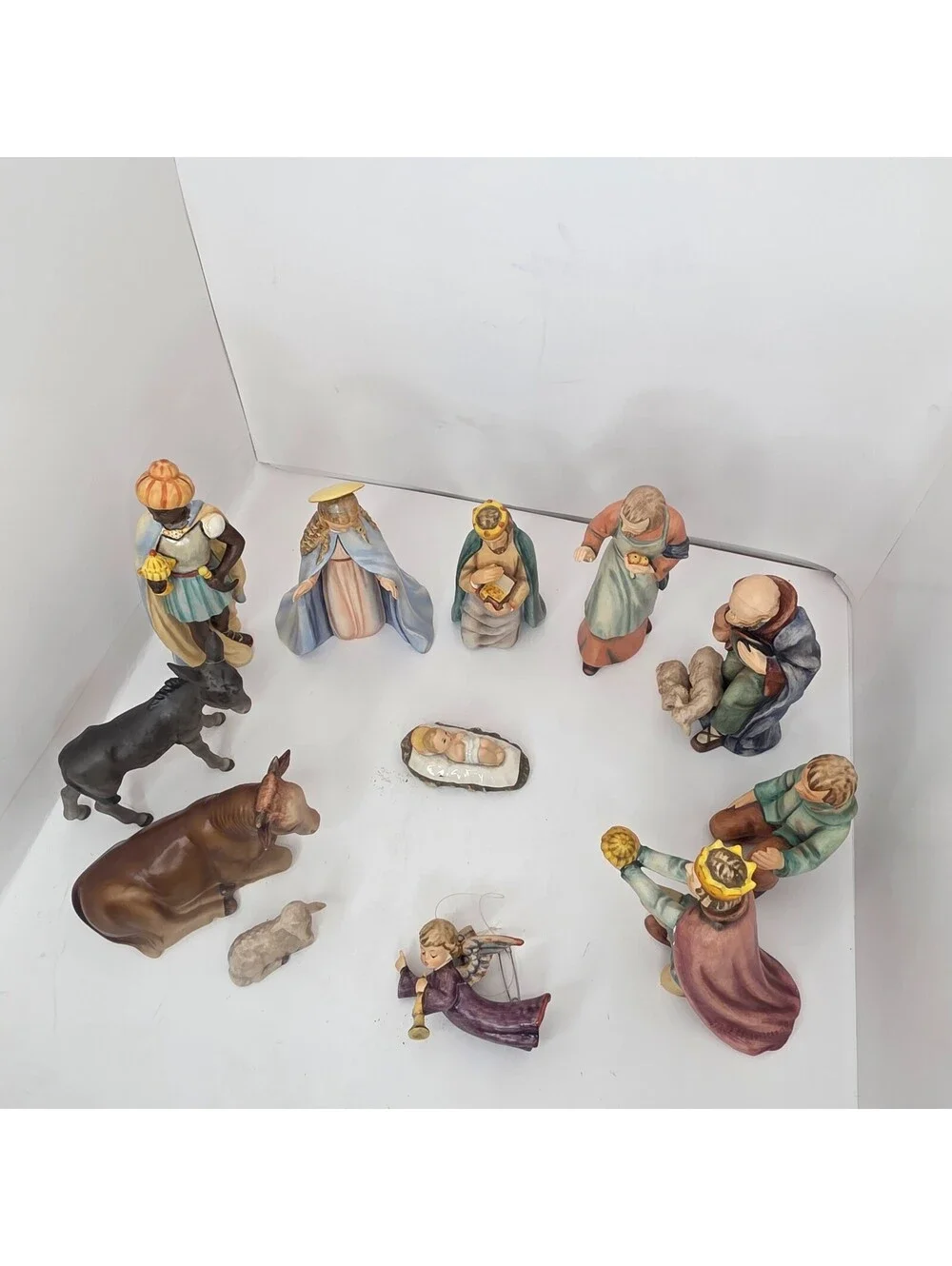 Vtg 1951 Goebel Hummel W. Germany Large Nativity Set 11 piece 214 Series